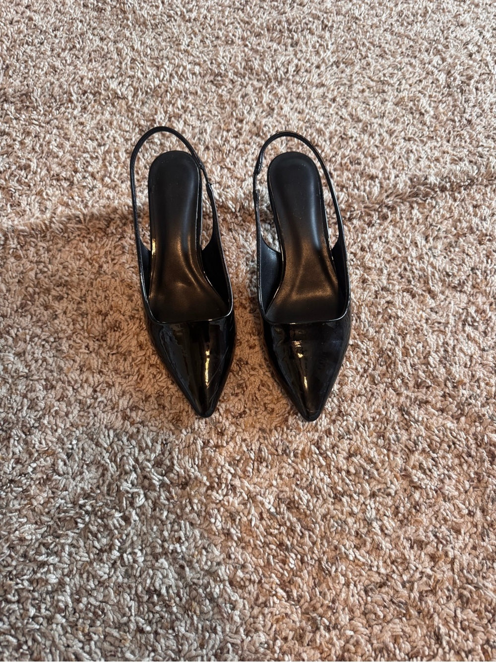 Amazon Black Patent Slingback Pointed Toe Heels